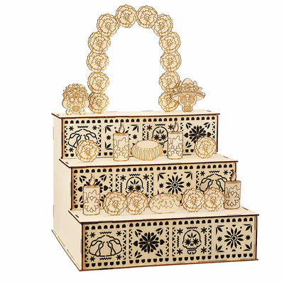 Wooden Día de los Muertos Celebration Altar Set