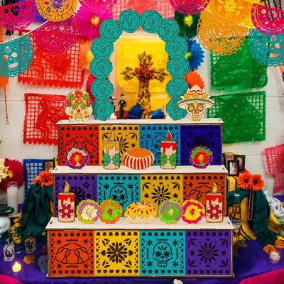 Wooden Día de los Muertos Celebration Altar Set